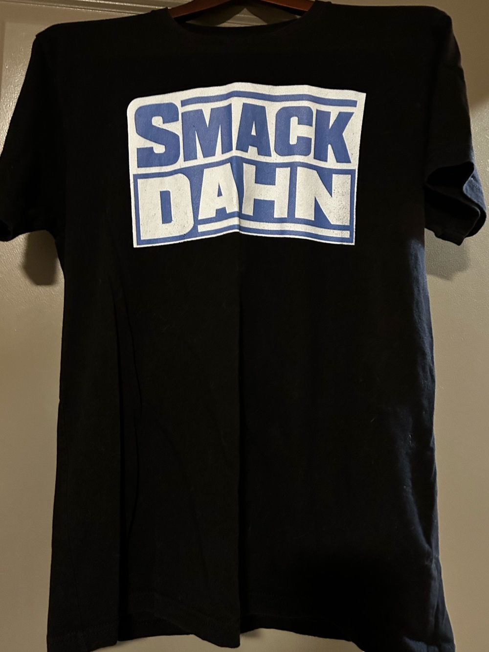 SMACK DAHN Black Short-Sleeve Graphic Tee - Blue & White Logo